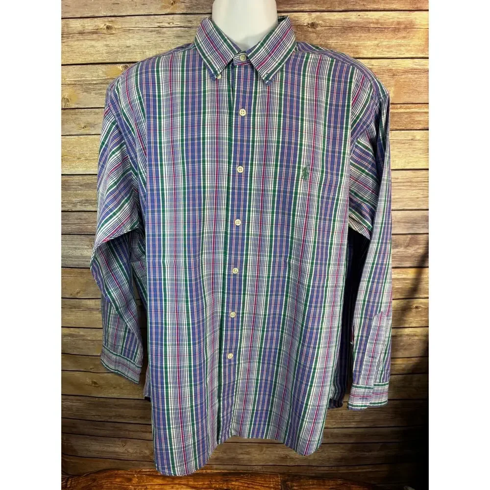 Polo Ralph Lauren Blake Long Sleeve Button Down Shirt Size Large Cotton